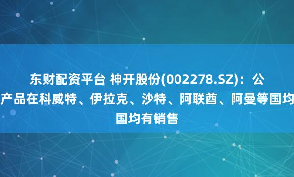 东财配资平台 神开股份(002278.SZ)：公司各类产品在科威特、伊拉克、沙特、阿联酋、阿曼等国均有销售