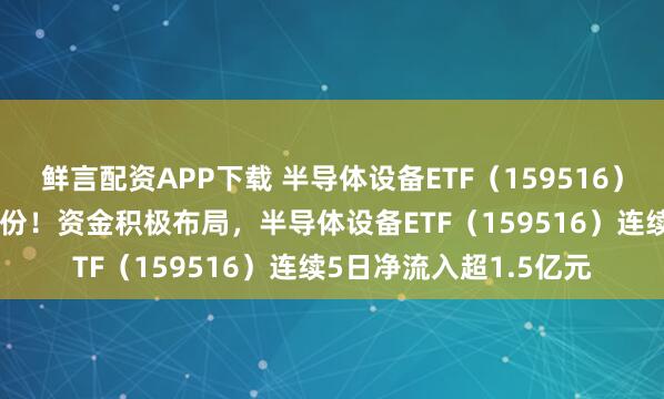 鲜言配资APP下载 半导体设备ETF（159516）盘中净流入超3000万份！资金积极布局，半导体设备ETF（159516）连续5日净流入超1.5亿元