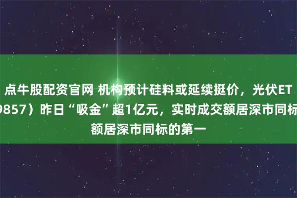 点牛股配资官网 机构预计硅料或延续挺价，光伏ETF（159857）昨日“吸金”超1亿元，实时成交额居深市同标的第一